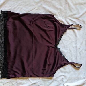 Elegant Purple Lace Trim Camisole